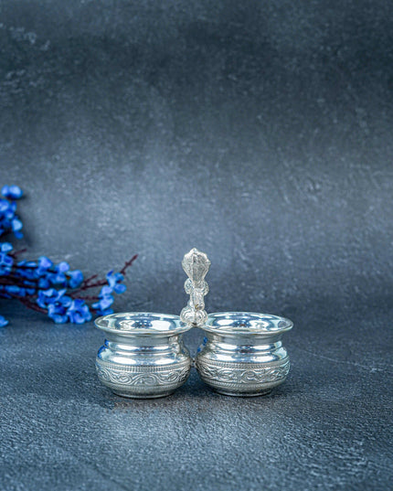 German Silver Kumkum-Manjal Holder - WL5099-1