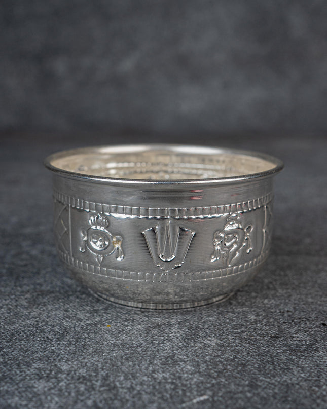 German Silver Bowl with Shank Chakra Nama - WL5102
