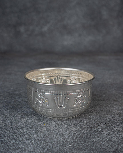 German Silver Bowl with Shank Chakra Nama - WL5102