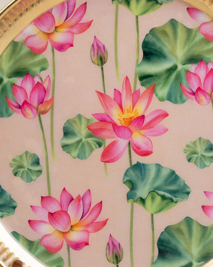 Brass Plate with Pichwai Print - 8 inch - WL5120-2