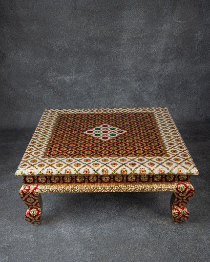 Decorative Meenakari Bajot - 18 x 18 inch - Red - WL5126-2