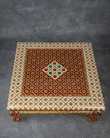 Decorative Meenakari Bajot - 18 x 18 inch - Red - WL5126-2