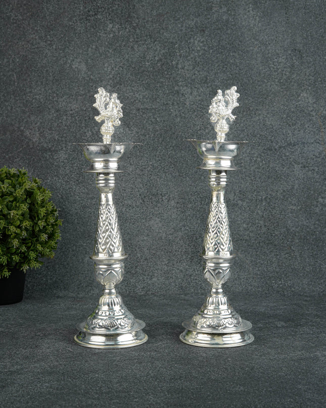 German Silver Annapakshi Kuthu Vilaku - 14 inch - WL5129