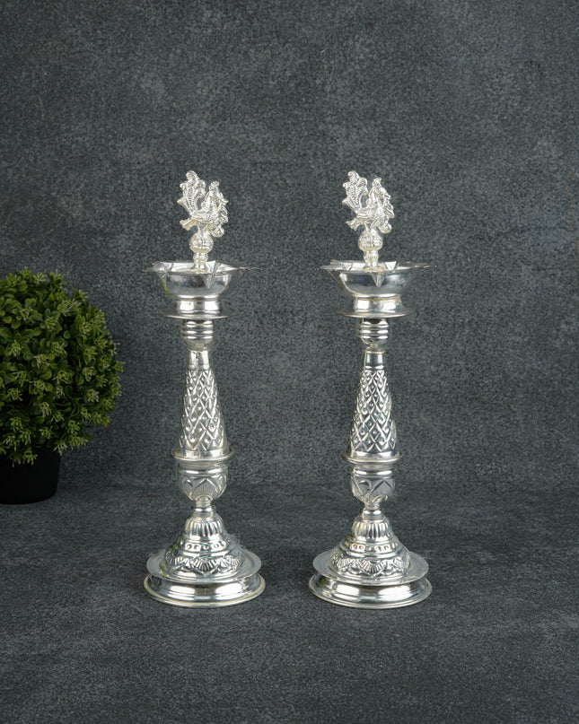 German Silver Annapakshi Kuthu Vilaku - 14 inch - WL5129