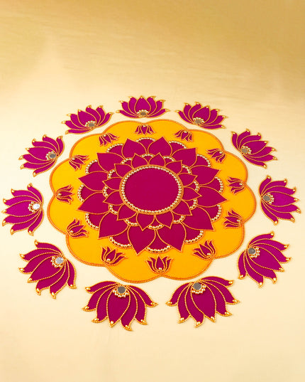 Rangoli with Set of 11 Lotus - WL5133