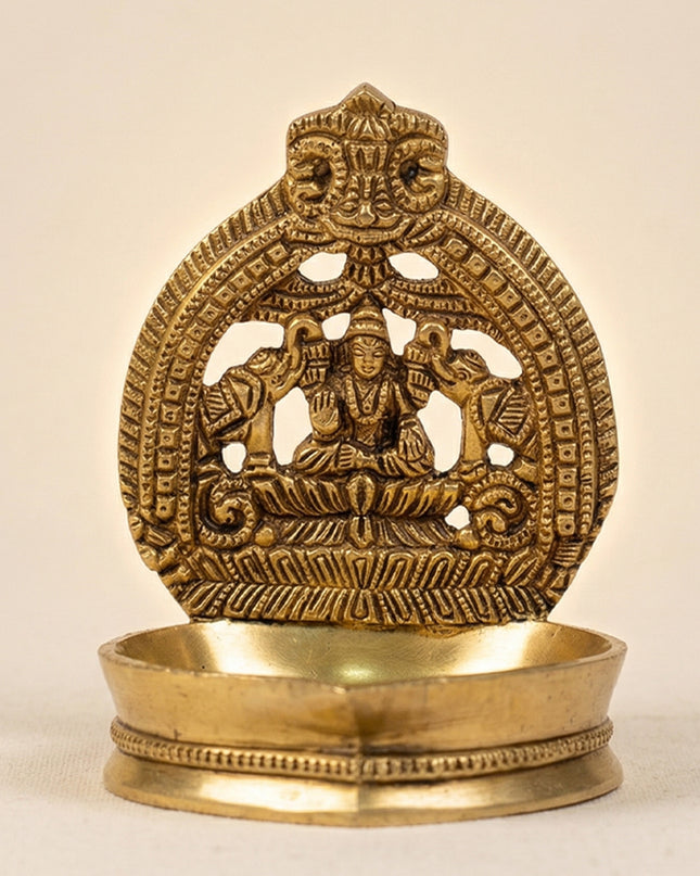 Brass - Gajalakshmi Diya - 5 inch - WL5137