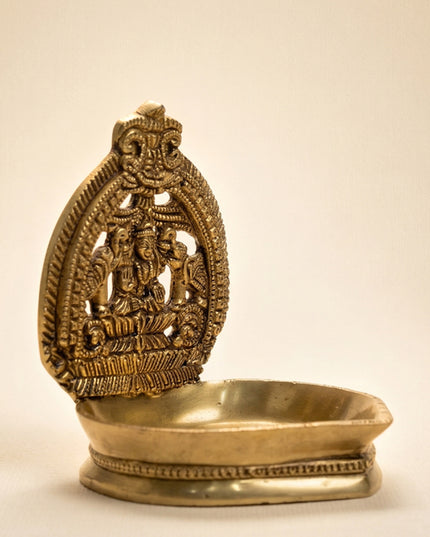 Brass - Gajalakshmi Diya - 5 inch - WL5137