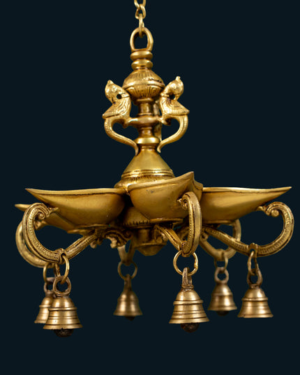 Brass Hanging Annapakshi Diya - 32 inch - WL5155
