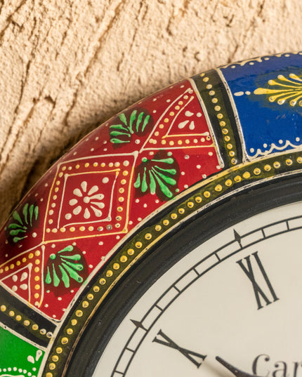 Wall Clocks - Painted with Floral Design - 12 inch - WL5157
