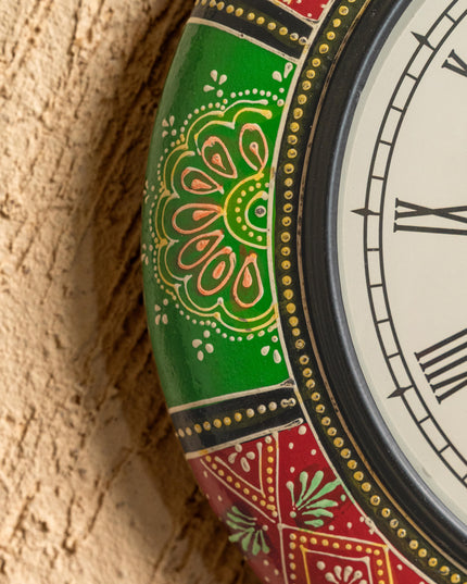 Wall Clocks - Painted with Floral Design - 12 inch - WL5157