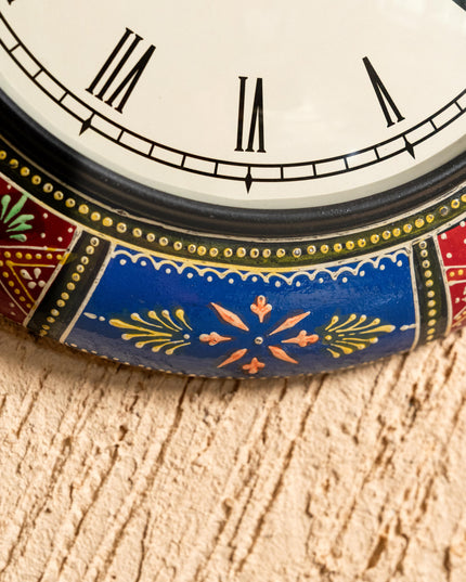 Wall Clocks - Painted with Floral Design - 12 inch - WL5157