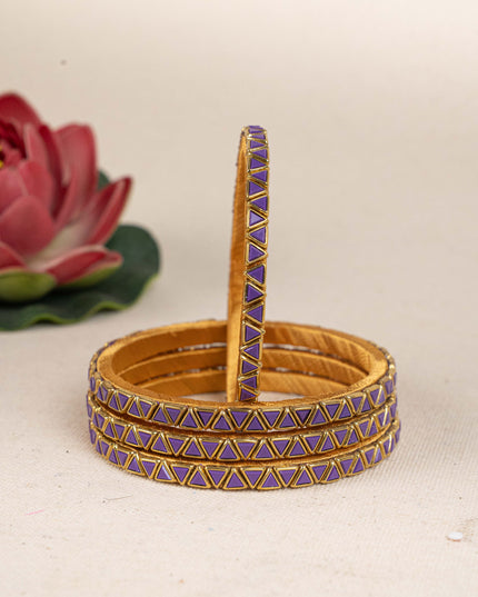 Kundan Bangles - Set of 4 - 2.8 inch - WL5165-2