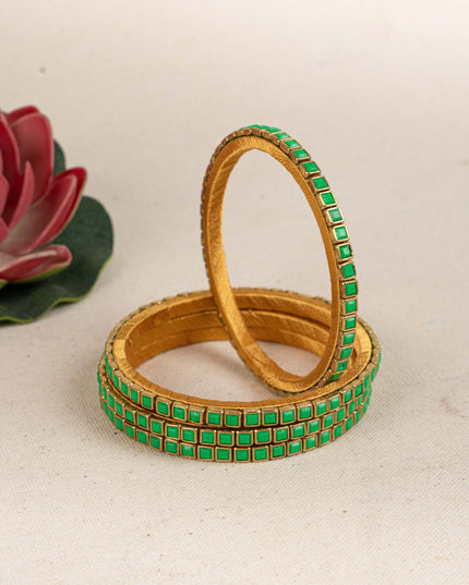 Kundan Bangles - Set of 4 - 2.8 inch - WL5166-2