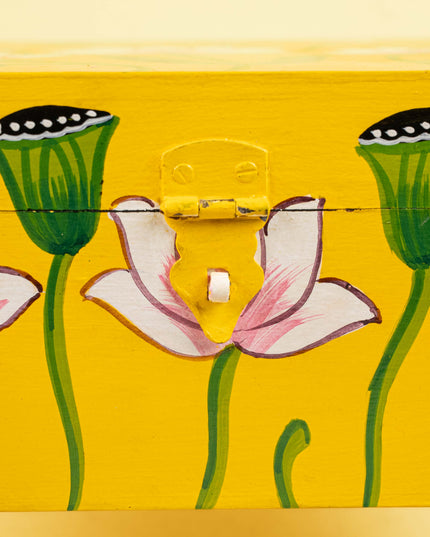 Handpainted Wooden Elephant Storage Box - 7 inch - WL5175