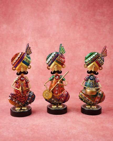 Metal Handpainted Musician - Set of 3 - 8 inch - WL5169