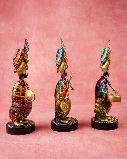 Metal Handpainted Musician - Set of 3 - 8 inch - WL5169