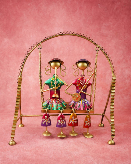 Metal Handpainted Musician on Swing - 13 inch - WL5172