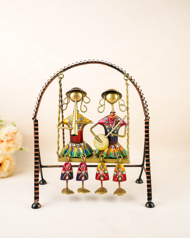 Metal Handpainted Musician on Swing - 13 inch - WL5172
