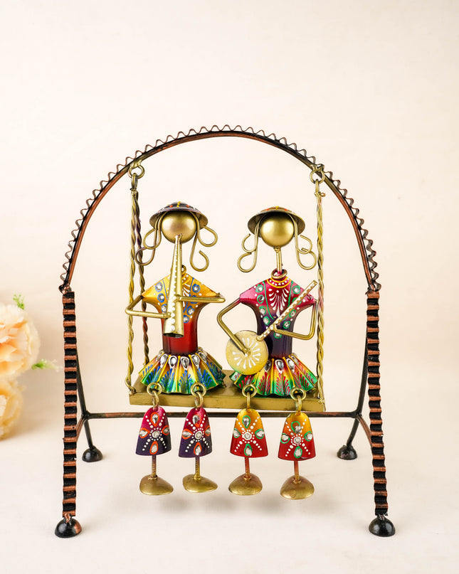 Metal Handpainted Musician on Swing - 13 inch - WL5172