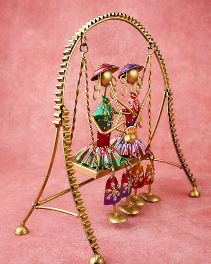 Metal Handpainted Musician on Swing - 13 inch - WL5172