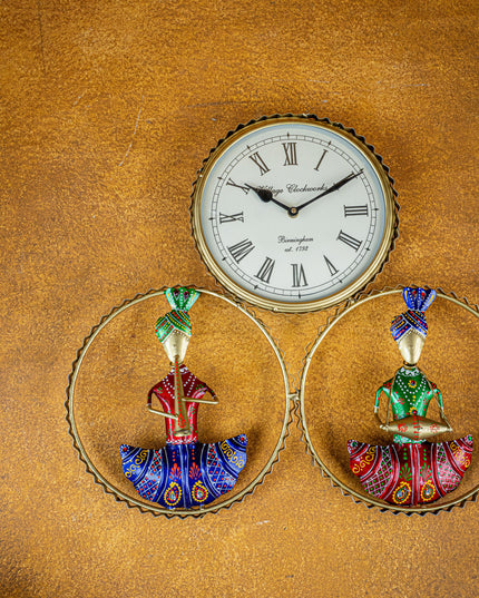 Metal Handpainted Musician with Clock - WL5173