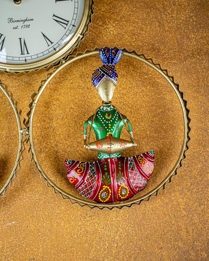 Metal Handpainted Musician with Clock - WL5173