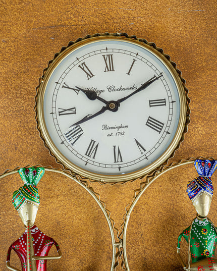 Metal Handpainted Musician with Clock - WL5173