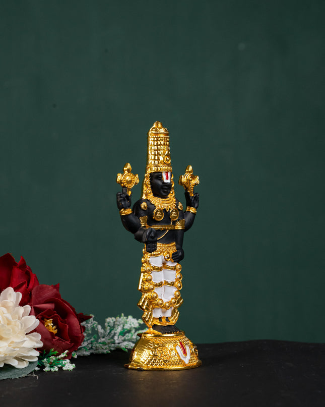 Zinc Alloy Tirupathi Balaji Idol - Gold - 6 inch - WL5180-1