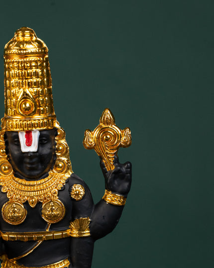 Zinc Alloy Tirupathi Balaji Idol - Gold - 6 inch - WL5180-1