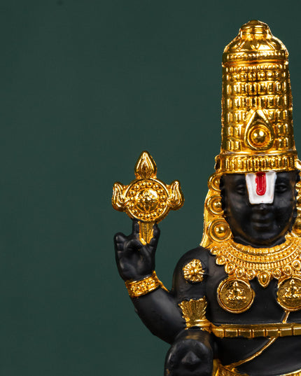 Zinc Alloy Tirupathi Balaji Idol - Gold - 6 inch - WL5180-1