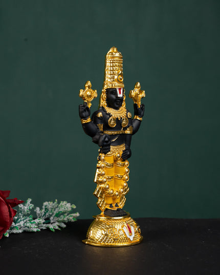 Zinc Alloy Tirupathi Balaji Idol - Gold - 6 inch - WL5180-1