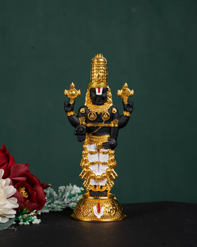 Zinc Alloy Tirupathi Balaji Idol - Gold - 6 inch - WL5180-1