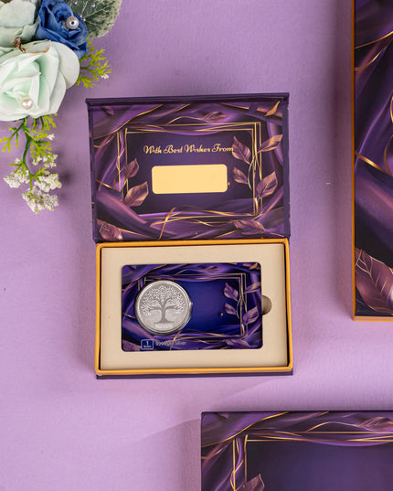 Silver Coin - Kalpavriksha Tree Engraving - 1 Gram - WL5184-1