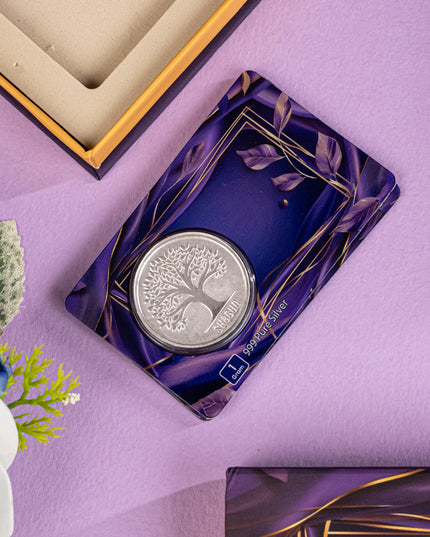 Silver Coin - Kalpavriksha Tree Engraving - 1 Gram - WL5184-1