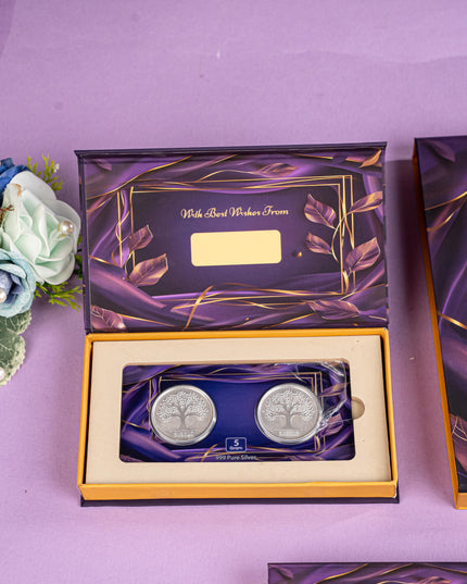 Silver Coin - Kalpavriksha Tree Engraving - 5 Gram - WL5185