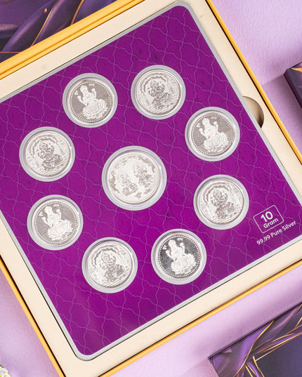 Silver Coin - Lakshmi Ganesha Engraving - 10 Gram - WL5186-3