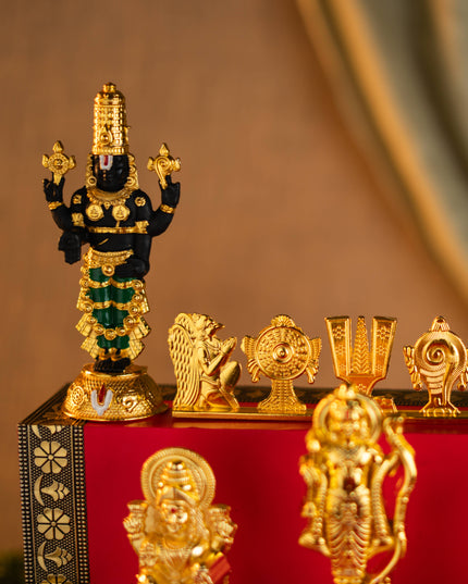 Swarna Golu - Gold Oxidized 5 Step Golu Padi & Zinc Alloy Idols - WL5190-1