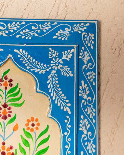 Wooden Handpainted Wall Decor - 12x8 inch - Blue - WL5193