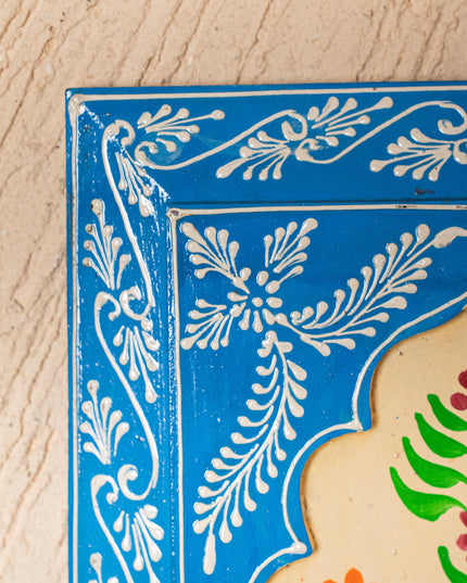 Wooden Handpainted Wall Decor - 12x8 inch - Blue - WL5193
