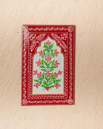 Wooden Handpainted Wall Decor - 12x8 inch - Red - WL5194