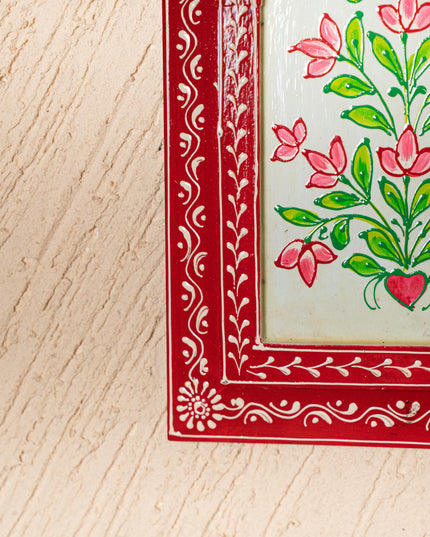 Wooden Handpainted Wall Decor - 12x8 inch - Red - WL5194