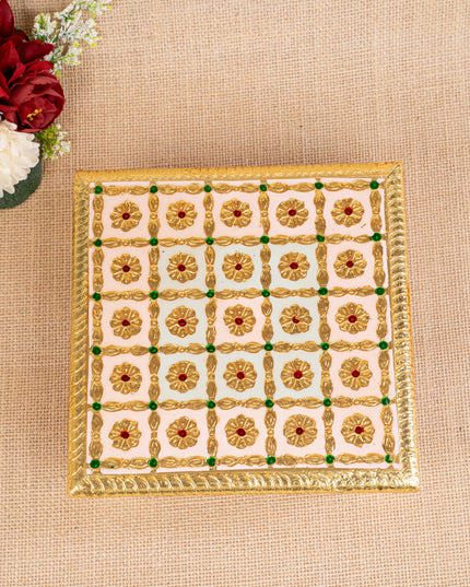 Meenakari Manai - Pink - 8x8 inch - WBG1806-2