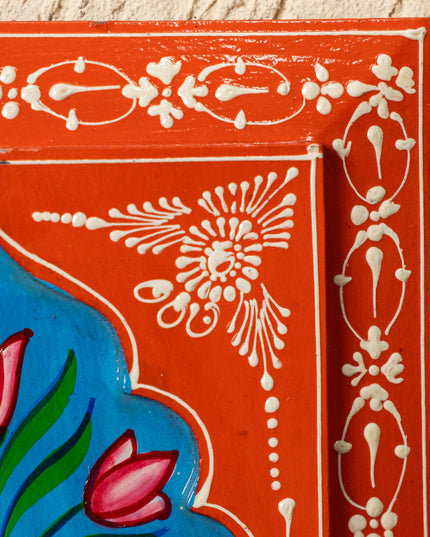 Wooden Handpainted Wall Decor - 12x8 inch - Orange - WL5200