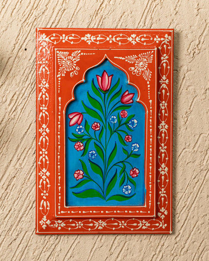 Wooden Handpainted Wall Decor - 12x8 inch - Orange - WL5200