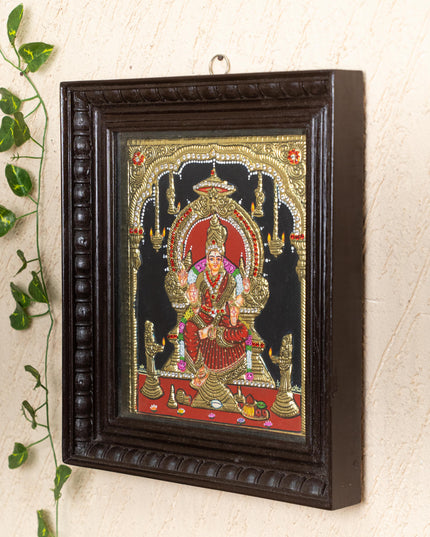 Tanjore Painting - Bharani Amman - Semi Embossed - 12x10 inch - WL5204