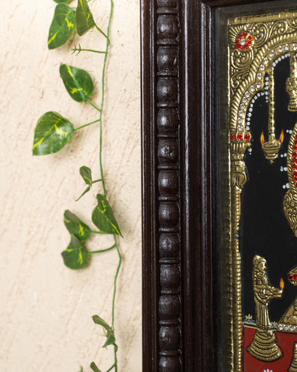 Tanjore Painting - Bharani Amman - Semi Embossed - 12x10 inch - WL5204