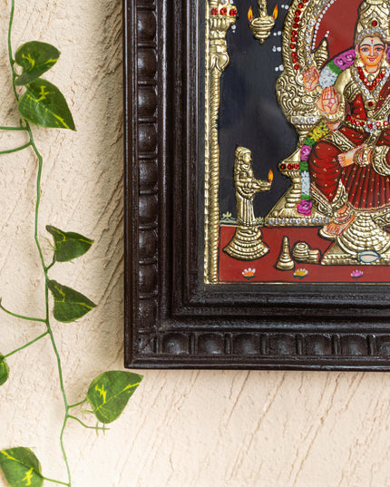 Tanjore Painting - Bharani Amman - Semi Embossed - 12x10 inch - WL5204