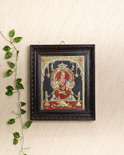Tanjore Painting - Bharani Amman - Semi Embossed - 12x10 inch - WL5204