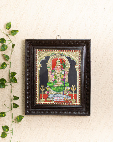 Tanjore Painting - Kamatchi - Flat (Gold Foil) - 12x10 inch - WL5205