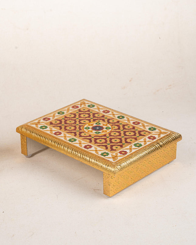 Meenakari Bajot - Floral Design - 9x12 inch - Red - WL5208-1